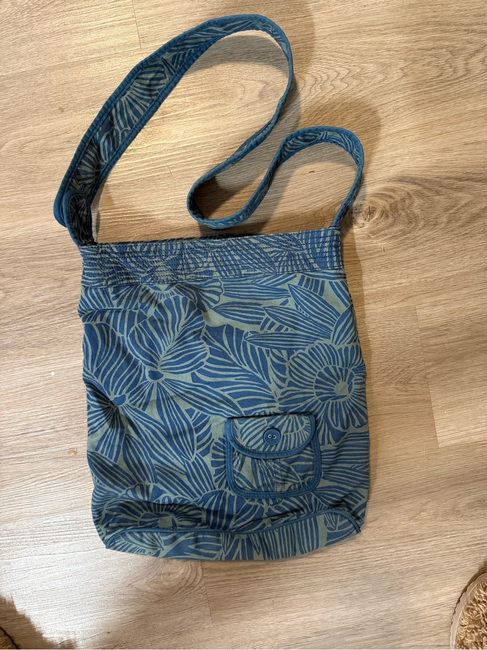 Aeropostale Blue Floral Shoulder Bag